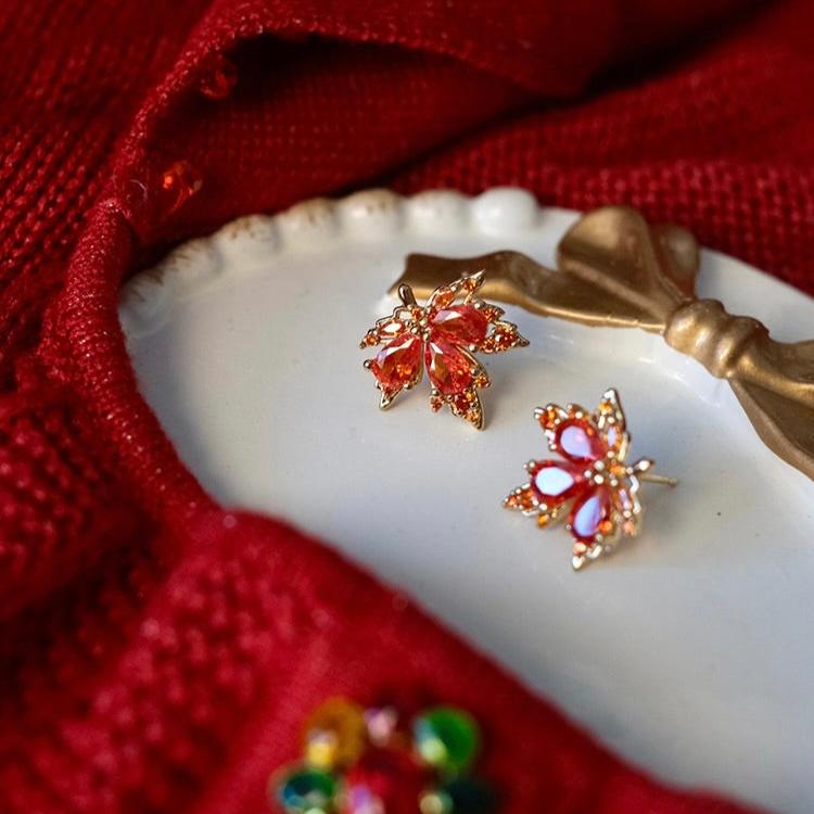 Maple Leaf Stud Earrings