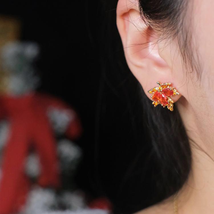 Maple Leaf Stud Earrings