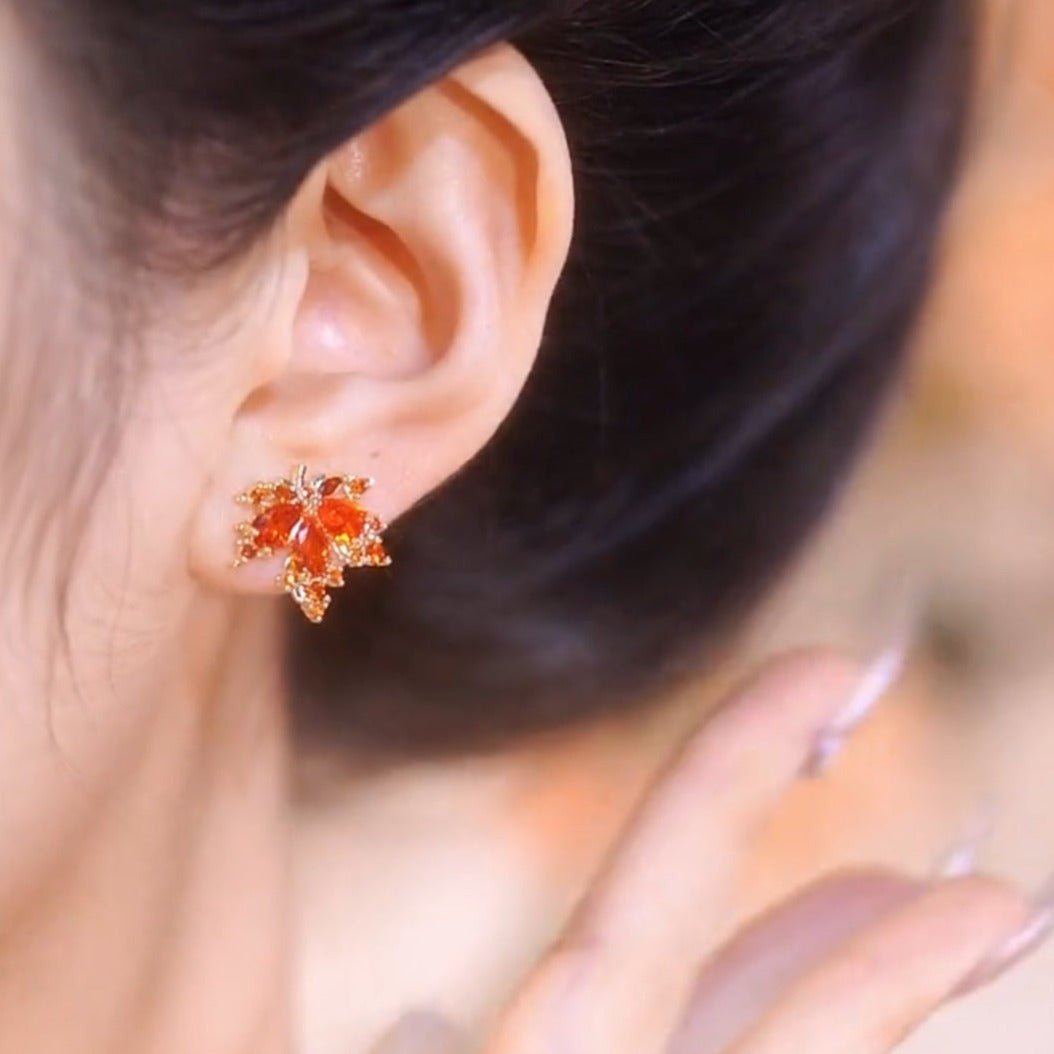 Maple Leaf Stud Earrings