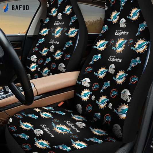 Miami Dolphins Logo Pattern 1 Car Seat Covers For Fan Gifts Gift For Fans - Bafud