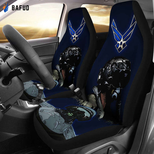 Military Air force Car Seat Covers For Fan Gifts Set Of 2 - Bafud