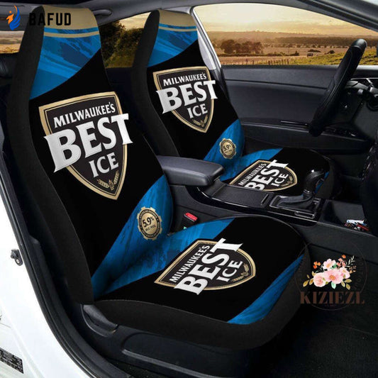Milwaukee's Best Ice Car Seat Cover, Front Seat Covers For Fan Gifts, Milwaukee's Best Beer, Car Seat Protector, Milwaukee Best, Auto Seat Cover - Bafud