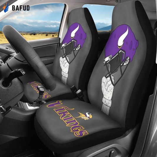 Minnesota Vikings Logo Pattern v4 Universal Fit Car Seat Covers For Fan Gifts Gift For Fan - Bafud