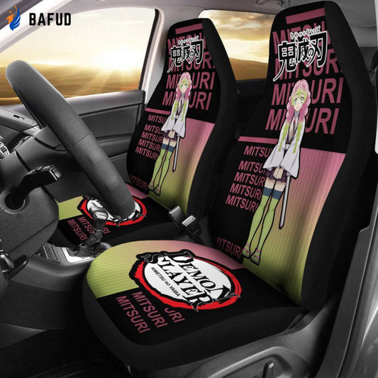 Mitsuri Demon Slayer Car Seat Covers For Fan Gifts Custom Anime Car Accessories - Bafud