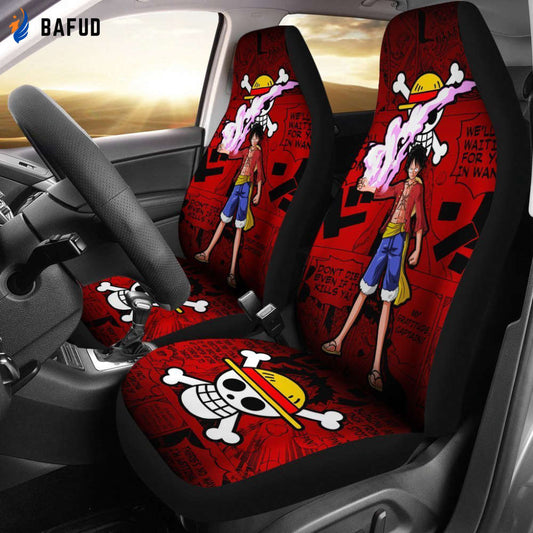 Monkey D Luffy Car Seat Covers For Fan Gifts One Piece Anime Mixed Manga Funny - Bafud