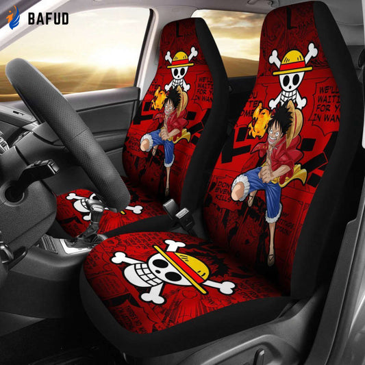 Monkey D Luffy Car Seat Covers For Fan Gifts One Piece Anime Mixed Manga - Bafud