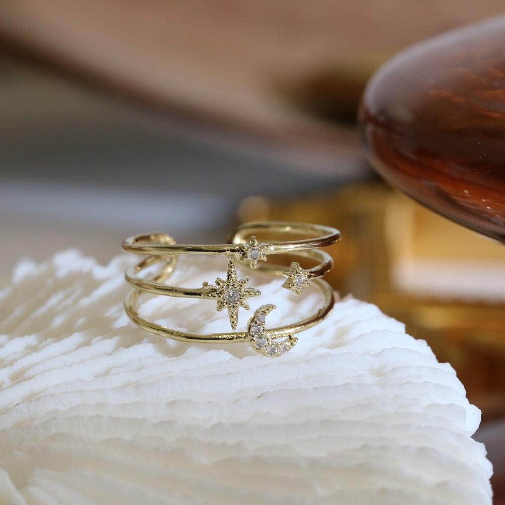 [Sample Sale] Moon and Star Ring - Eloisa