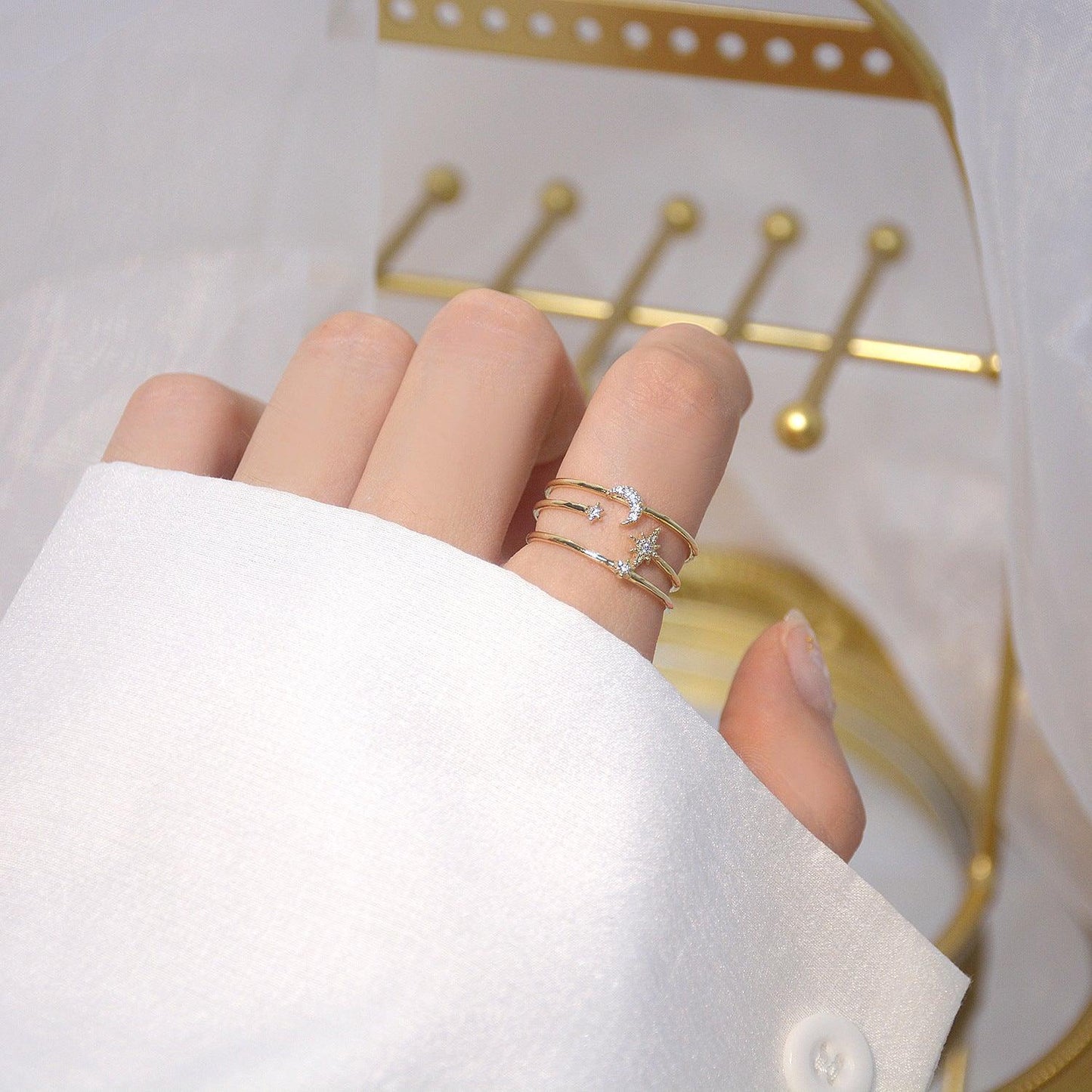[Sample Sale] Moon and Star Ring - Eloisa