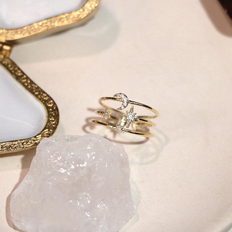 [Sample Sale] Moon and Star Ring - Eloisa