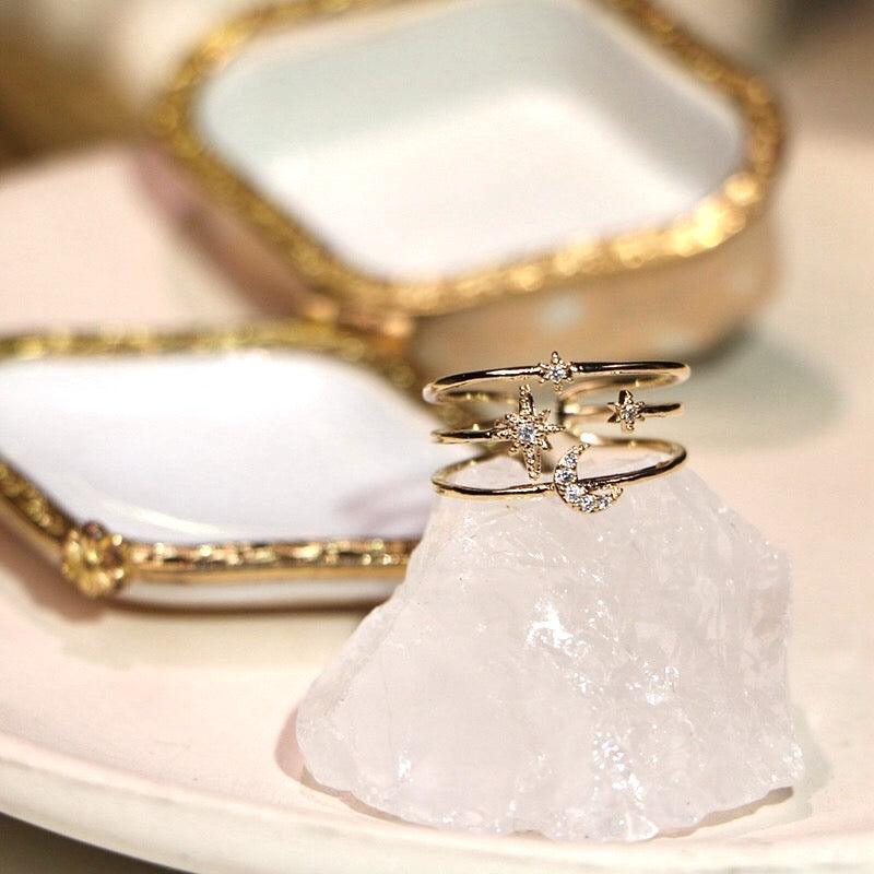 [Sample Sale] Moon and Star Ring - Eloisa