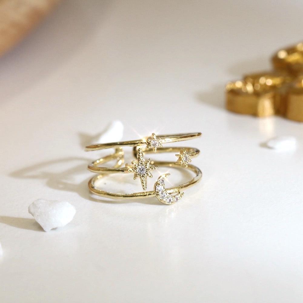 [Sample Sale] Moon and Star Ring - Eloisa
