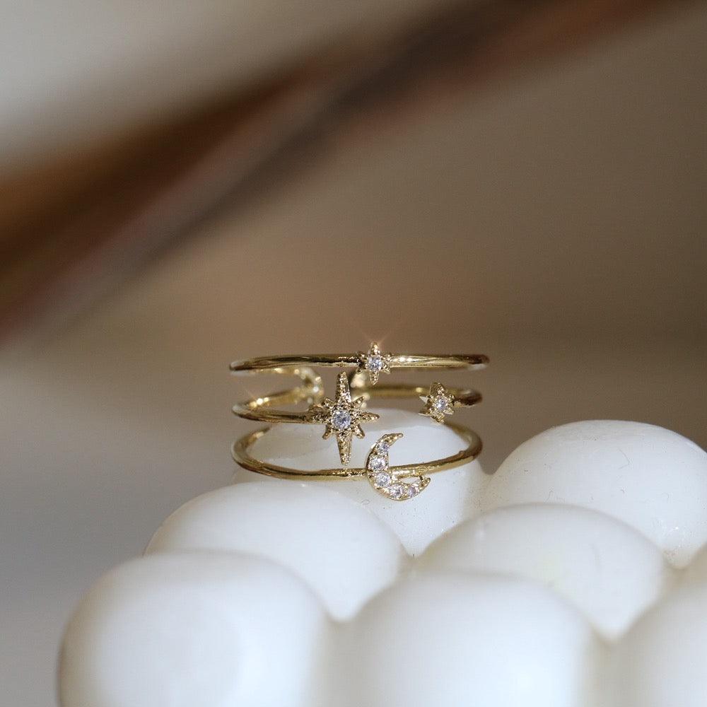 [Sample Sale] Moon and Star Ring - Eloisa
