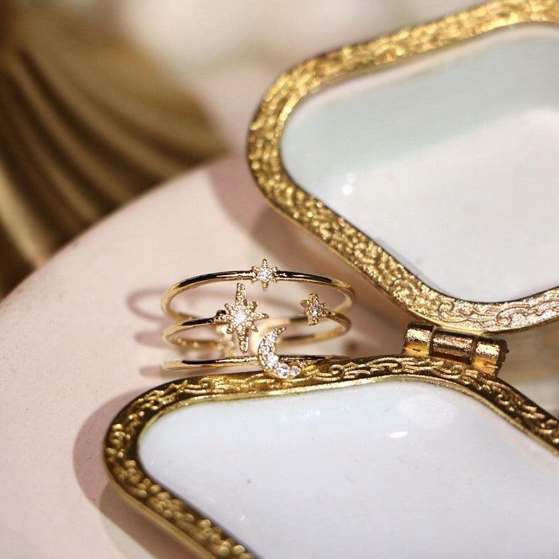 [Sample Sale] Moon and Star Ring - Eloisa