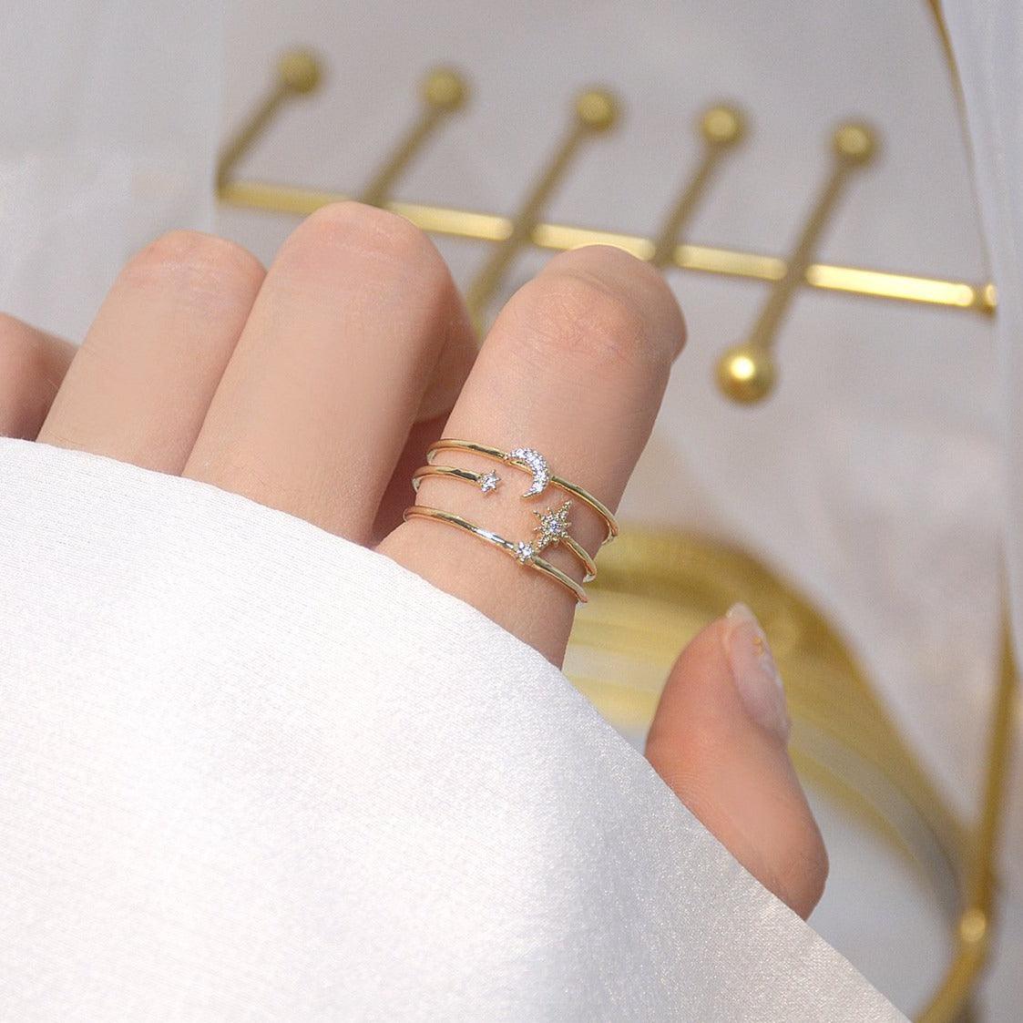 [Sample Sale] Moon and Star Ring - Eloisa