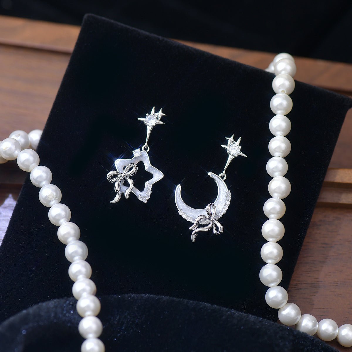 Moon Star Bow Earrings