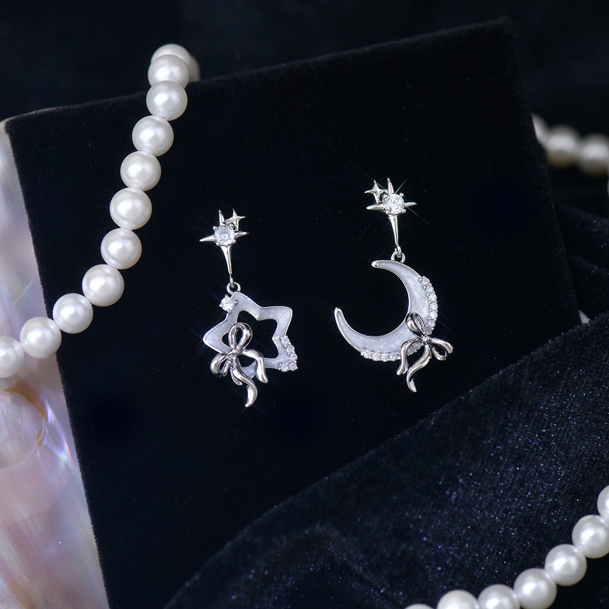 Moon Star Bow Earrings