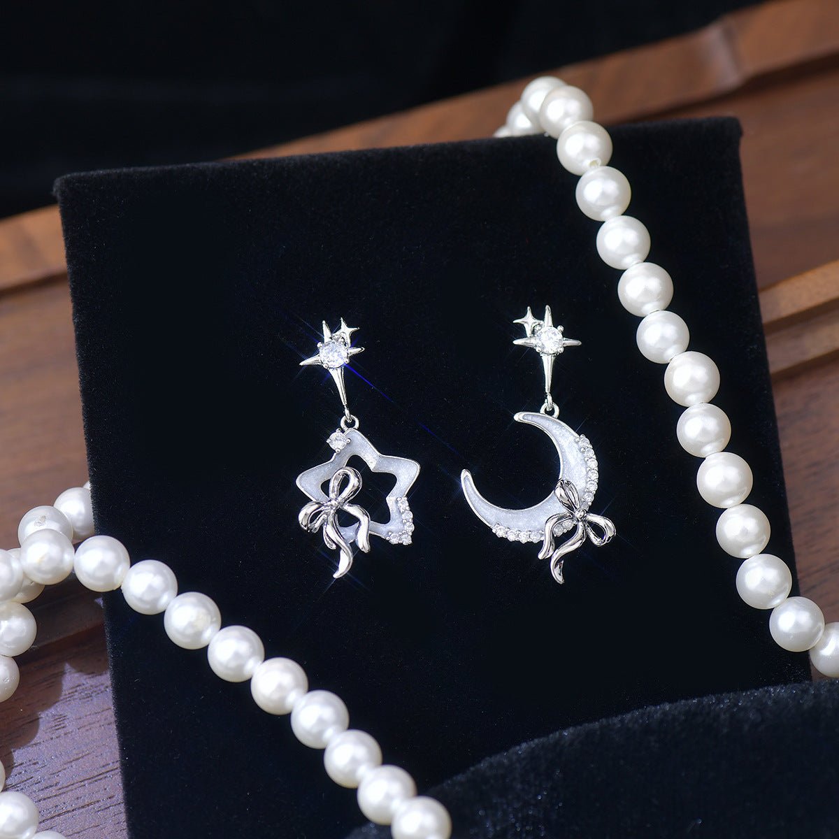 Moon Star Bow Earrings