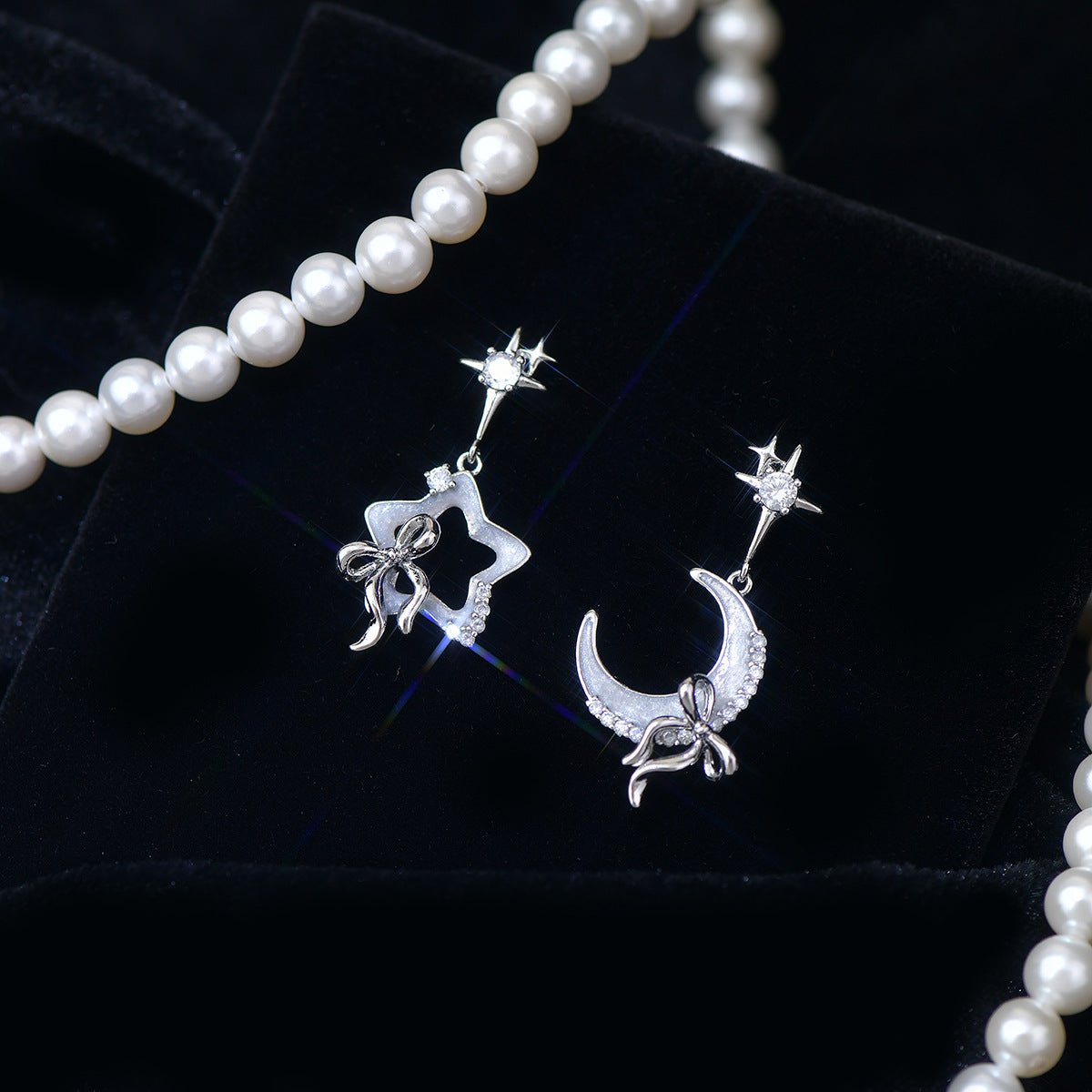 Moon Star Bow Earrings