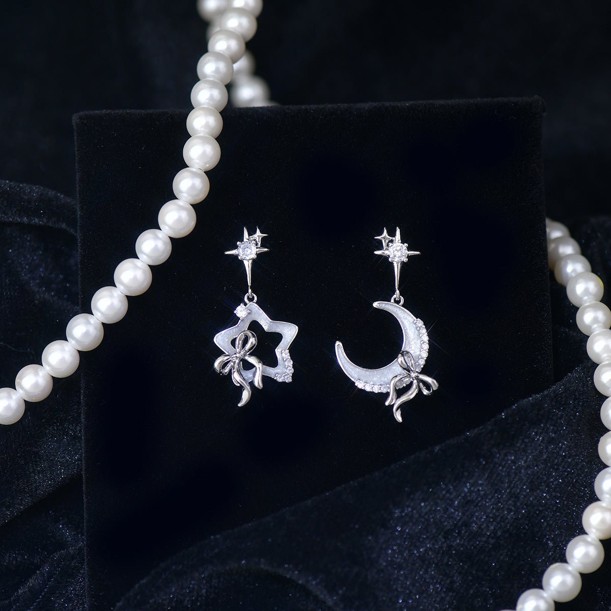 Moon Star Bow Earrings