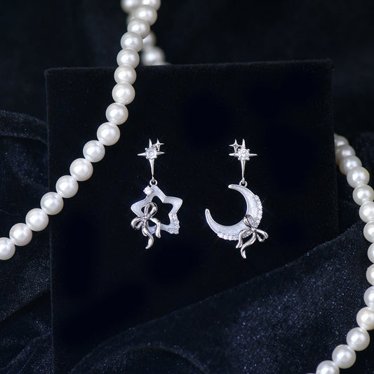 Moon Star Bow Earrings