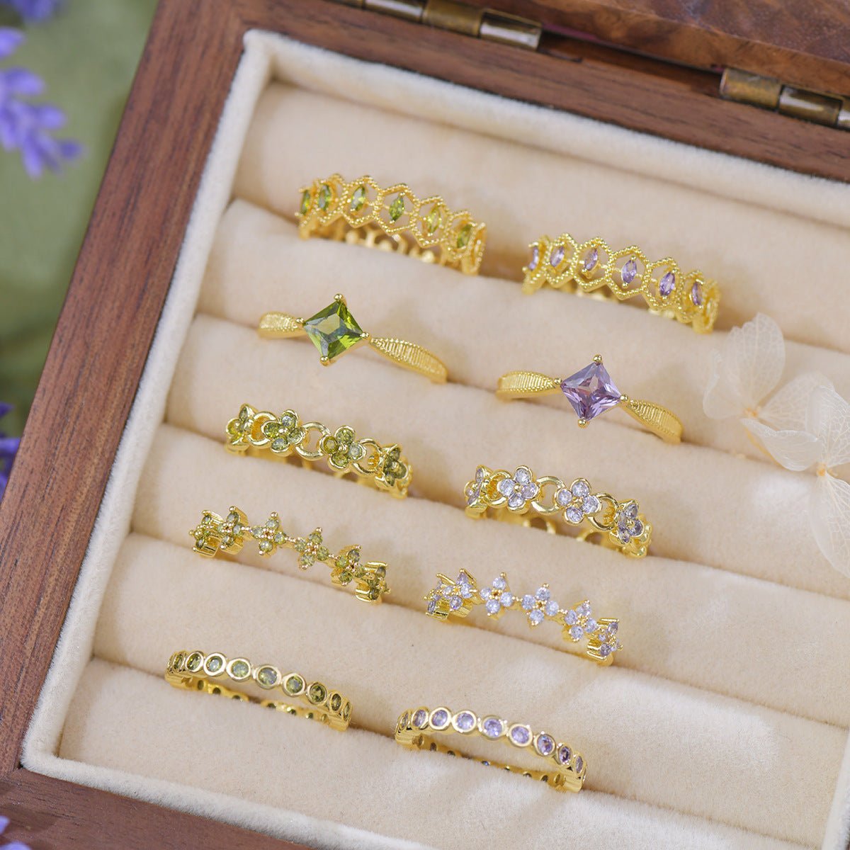 Moonlit Blossom Band Ring