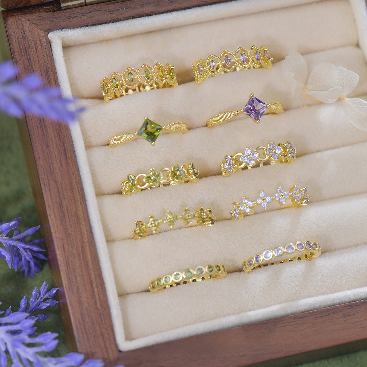 Moonlit Blossom Band Ring