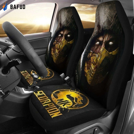 Mortal Kombat Golden Scorpion Car Seat Covers For Fan Gifts MN05 - Bafud