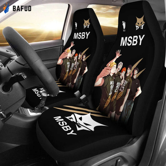MSBY Haikyuu Car Seat Covers For Fan Gifts Anime Custom Team VP10 - Bafud