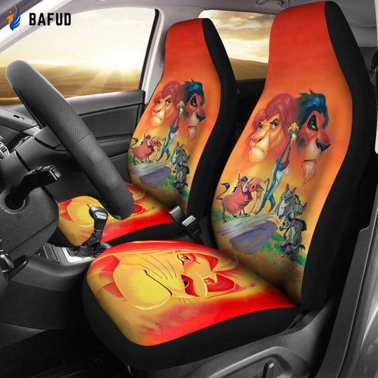 Mufasa Vs Scar The Lion King Car Seat Covers for Fan Gifts G95 - Bafud