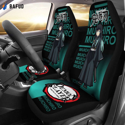 Muichiro Demon Slayer Car Seat Covers For Fan Gifts Custom Anime Car Accessories - Bafud