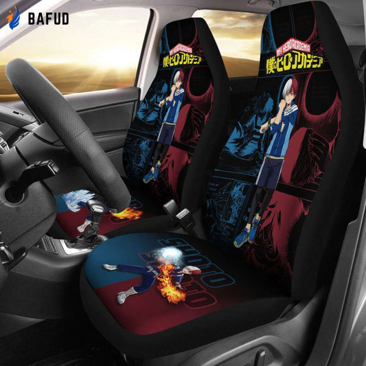 My Hero Academia Manga Mixed Anime Shoto Todoroki Car Seat Covers For Fan Gifts - Bafud