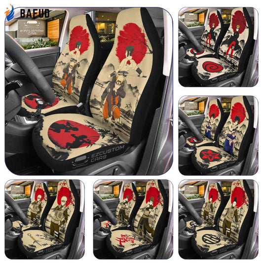 Naruto Characters Vintage Car Seat Covers For Fan Gifts Anime Mixed Antique Artwork - Bafud
