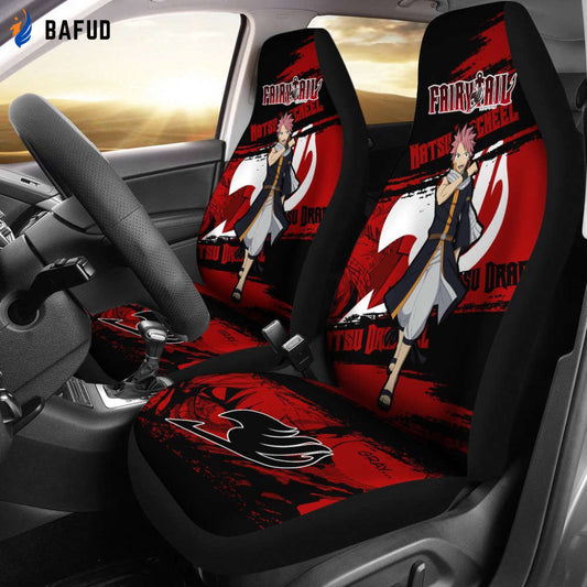 Natsu Dragneel Fairy Tail Car Seat Covers For Fan Gifts Custom Anime Car Accessories - Bafud