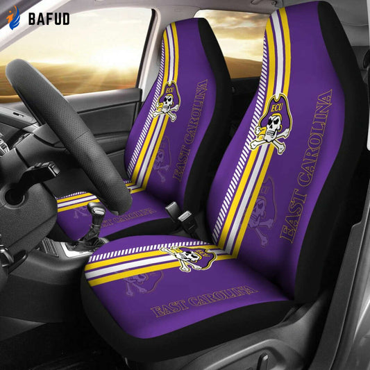 NCAA East Carolina Pirates Car Seat Covers For Fan Gifts (Set 2pcs) - Bafud