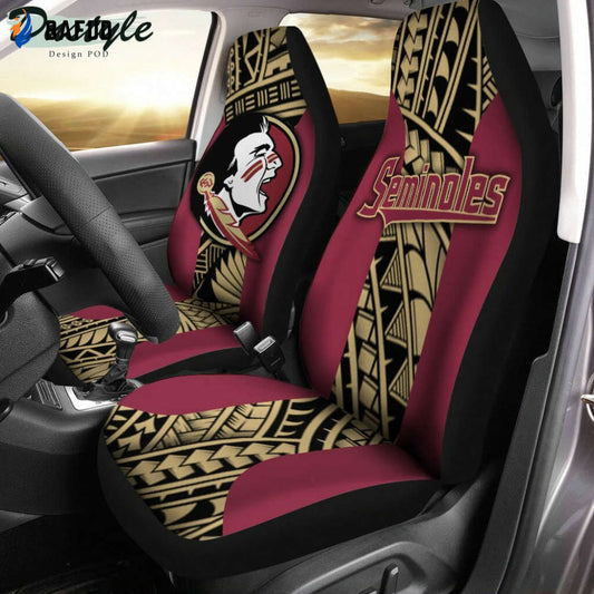 NCAA Florida State Seminoles Garnet Gold Car Seat Covers For Fan Gifts (Set 2pcs) V3 - Bafud
