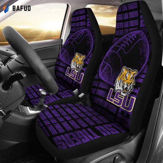 NCAA LSU Tigers The Victory Car Seat Covers For Fan Gifts (Set 2pcs) - Bafud