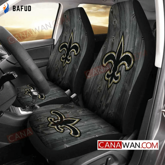 New Orleans Saints Logo Pattern v31 Universal Fit Car Seat Covers For Fan Gifts Gift For Fan - Bafud