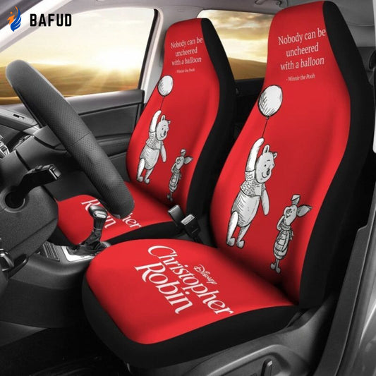 Nobody Can Be Uncheered With A Balloon Winnie The Pooh Car Seat Covers For Fan Gifts - Bafud