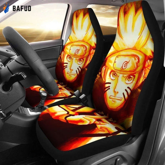 NRT Ninjutsu Yellow Anime Car Seat Covers For Fan Gifts NH06 - Bafud