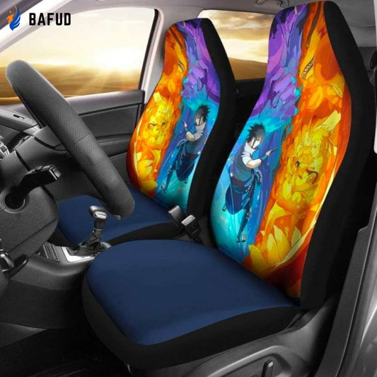 NRT vs Sasuke Car Seat Covers For Fan Gifts Anime Custom NH1911 - Bafud
