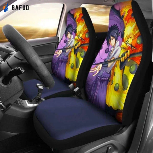 NRT vs Sasuke Car Seat Covers For Fan Gifts Custom Anime Car Accessories NH1911 - Bafud