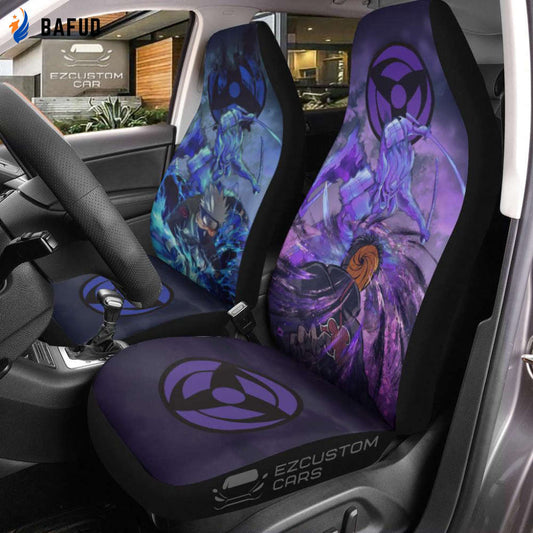 Obito and Kakashi Car Seat Covers For Fan Gifts Custom Anime Naruto Anime Car Decor - Bafud