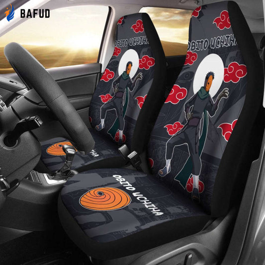 Obito Uchiha NRT Akatsuki Members Car Seat Covers For Fan Gifts For Best Fan Anime - Bafud