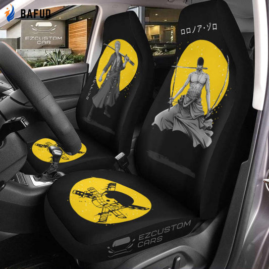One Piece Car Accessories Anime Car Seat Covers For Fan Gifts Roronoa Zoro Japanese Style - Bafud