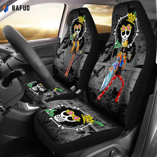 One Piece Manga Mixed Anime Brook Car Seat Covers For Fan Gifts - Bafud