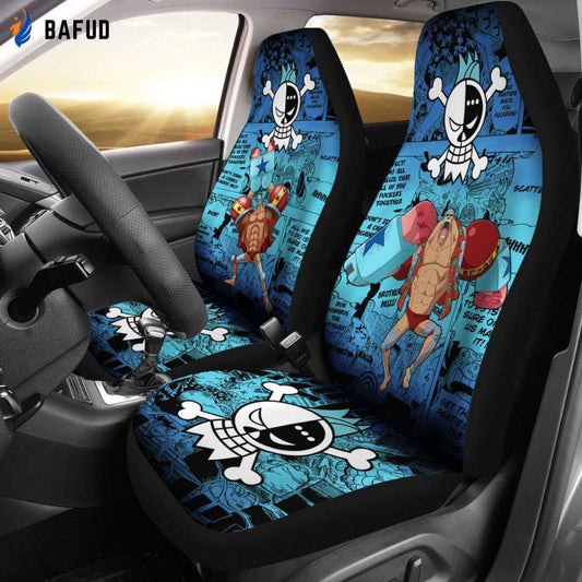 One Piece Manga Mixed Anime Franky Car Seat Covers For Fan Gifts - Bafud