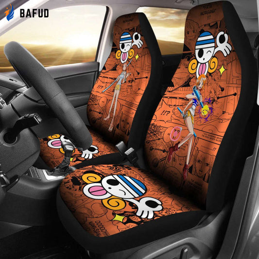 One Piece Manga Mixed Anime Nami Car Seat Covers For Fan Gifts - Bafud
