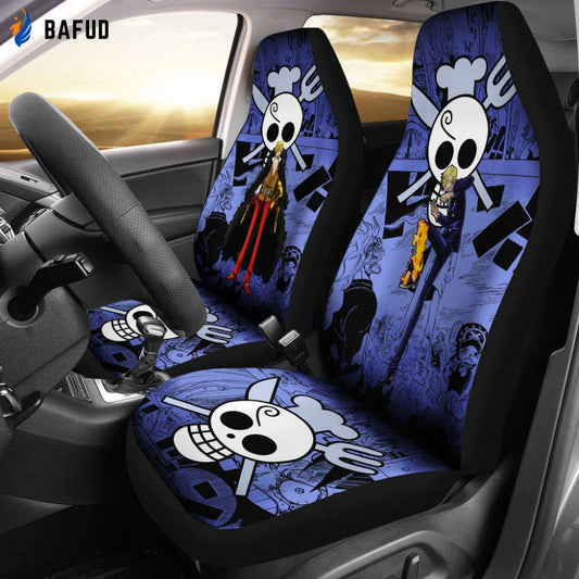 One Piece Manga Mixed Anime Sanji Car Seat Covers For Fan Gifts - Bafud