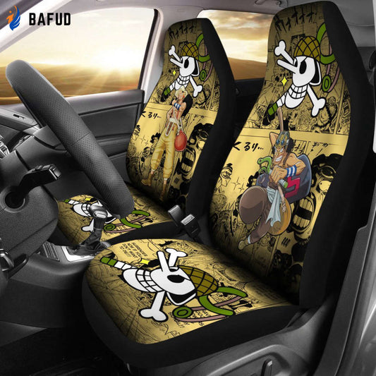 One Piece Manga Mixed Anime Usopp Car Seat Covers For Fan Gifts - Bafud