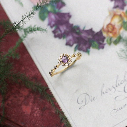 Orchid Halo Ring